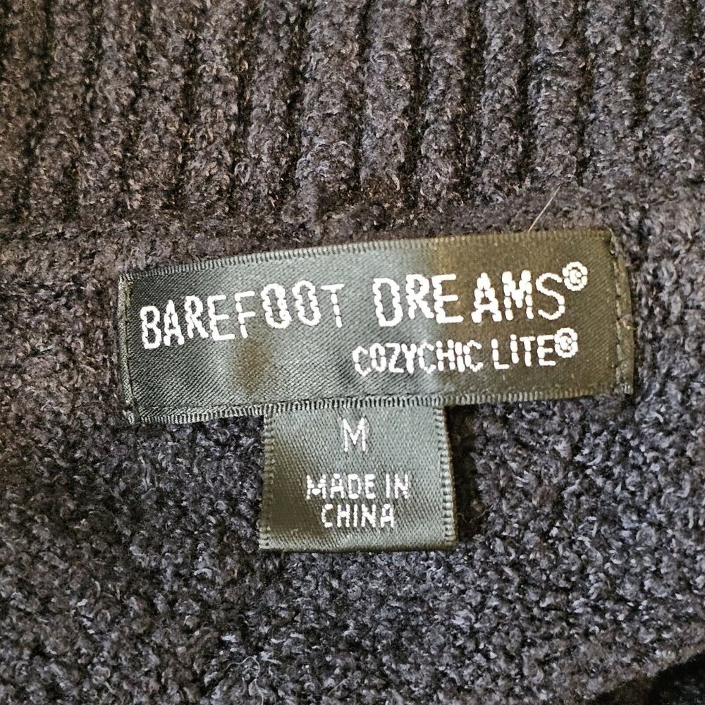 Barefoot Dreams CozyChic Lite Circle Cardigan Cacoon Medium Black Sweater 452 - Picture 6 of 9